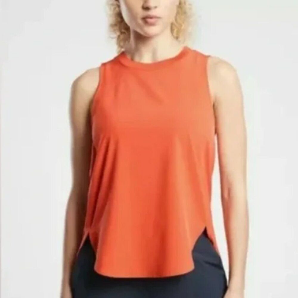 Athleta Zephyr Tank Orange Top with Relaxed Fit